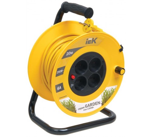Удлинитель на катушке УК20 с т/з 4 места 2Р/20м 2х0,75 мм2 "Garden"  WKP23-06-04-20  IEK