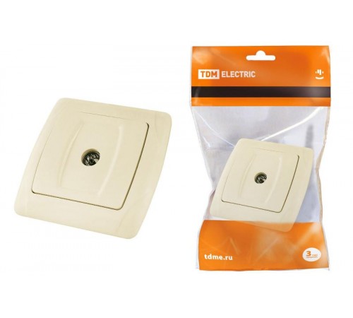 Розетка телевизионная простая (0-2400МГц, "мама") сл. кость "Онега"   SQ1805-0052  TDM