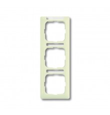 Рамка 3-постовая, вертикальная, с полем для надписи, серия Busch-Duro 2000 SI linear, цвет слоновая кость  1754-0-4096   2CKA001754A4096  ABB