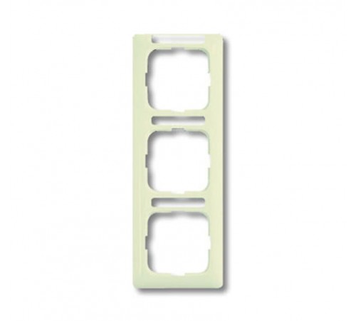 Рамка 3-постовая, вертикальная, с полем для надписи, серия Busch-Duro 2000 SI linear, цвет слоновая кость  1754-0-4096   2CKA001754A4096  ABB