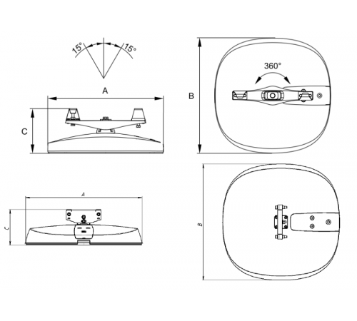 Светильник светодиодный SKYLINE LED/CAT 90W DS1 740 RAL9006  1707000220  Световые Технологии
