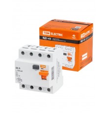 Выключатель дифференциальный (УЗО) ВД1-63 4Р 80А 500мА (тип АС, электромеханическое)  SQ0203-0101  TDM