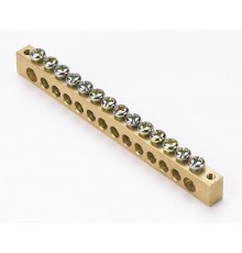 Шина нулевая 14 групп/крепеж по краям, сеч. 8x12  32006DEK  DEKraft