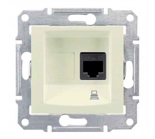 Sedna Бежевый Розетка компьютерная 1-ая RJ45 кат. 5e UTP  SDN4300147  Schneider Electric