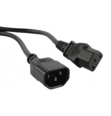 Кабель питания PWC-IEC13-IEC14-0.5-BK монитор-компьютер IEC 320 C13 - IEC 320 C14 (3x0.75), 10A, прямая вилка, 0.5м, цвет черный  43792  Hyperline
