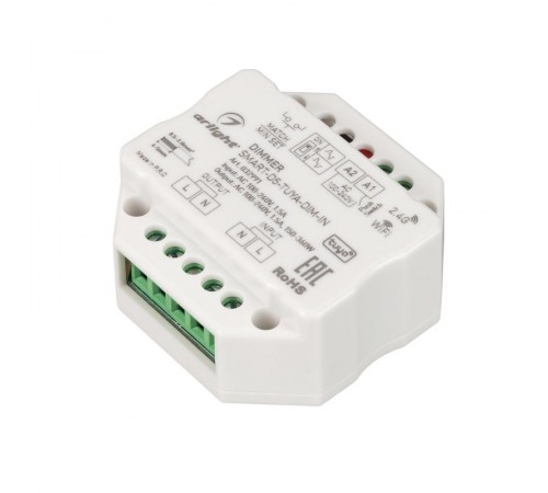Диммер SMART-D5-TUYA-DIM-IN (230V, 1.5A, TRIAC, WiFi, 2.4G) (Arlight, IP20 Пластик, 5 лет)  032991  Arlight