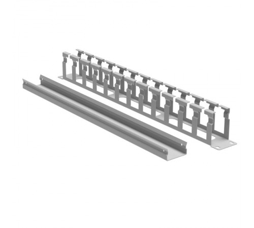 Кабельный органайзер с крышкой и отверстиями 1U, глубина 60 мм, для 19" IT-корпусов ДКС серии STI/CQE, RAL7035  R5CPF1961HE  DKC