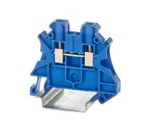 Клемма проходная, винтовой зажим, 2 точки подключения, 4 кв.мм, синяя  TUR-4-BU  DKC