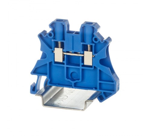 Клемма проходная, винтовой зажим, 2 точки подключения, 4 кв.мм, синяя  TUR-4-BU  DKC