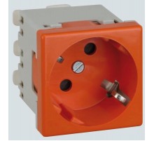 Simon Connect Розетка с/з 2P+E, модуль К45, безвинтовой зажим,16А, 250В, красный  K11-6  Simon