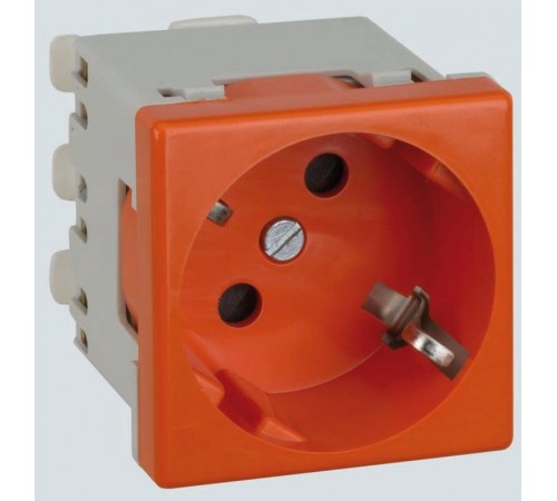 Simon Connect Розетка с/з 2P+E, модуль К45, безвинтовой зажим,16А, 250В, красный  K11-6  Simon