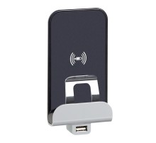 Устройство зарядное беспроводное Valena Life Qi 1А с дополнит. разъемом USB A 5В 2.4А