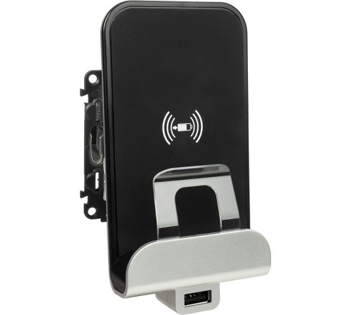 Устройство зарядное беспроводное Valena Life Qi 1А с дополнит. разъемом USB A 5В 2.4А