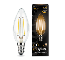 Лампа светодиодная LED 7Вт E14 220В 2700К свеча  103801107  Gauss