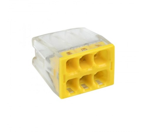 Строительно-монтажная клемма СМК 2273-246 (с пастой) 6 отверстий 0,5-2.5мм2 (50шт.) EKF PROxima  plc-smk-2273-246  EKF