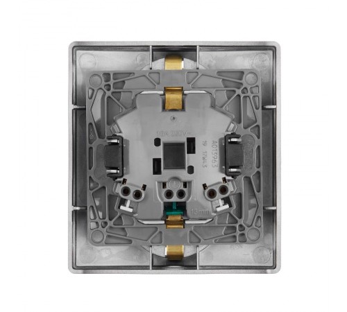 Розетка двойная с заземлением - Legrand Inspiria - со шторками в сборе 16А 250В безвинтовые зажимы - антрацит  673758  Legrand