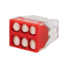 Экспресс-клемма с пастой СМК 2273-246, 6-проводная 0.5-2.5 мм, прозрачная (100 шт./уп.)  07-3210  REXANT