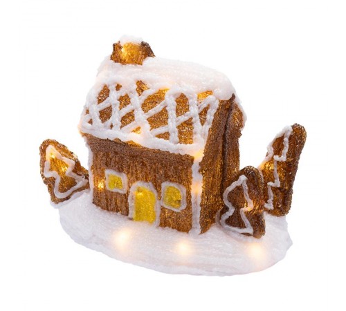 Акриловая светодиодная фигура Пряничный домик 26х15,5х20 см, 30 светодиодов, батарейки 3хАА (не входят в комплект)  513-324  NEON-NIGHT