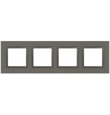 Рамка для розеток и выключателей Elegance 14-5204-16 на 4 поста, металл, титан  Б0065845  ЭРА