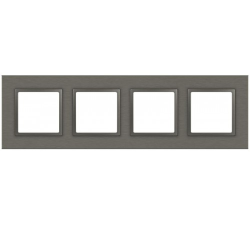 Рамка для розеток и выключателей Elegance 14-5204-16 на 4 поста, металл, титан  Б0065845  ЭРА