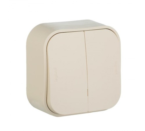 Quteo Слоновая кость Переключатель 2-клавишный 10А  782236  Legrand