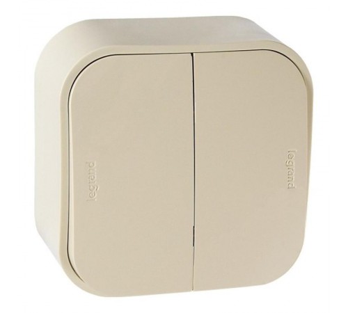 Quteo Слоновая кость Переключатель 2-клавишный 10А  782236  Legrand