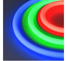 Светодиодная лента герметичная MOONLIGHT-TOP-G280-D18mm 24V RGB 360deg (13 W/m, IP65, 3838, 5m, wire x1) (Arlight, Вывод кабеля прямой)  038762  Arl