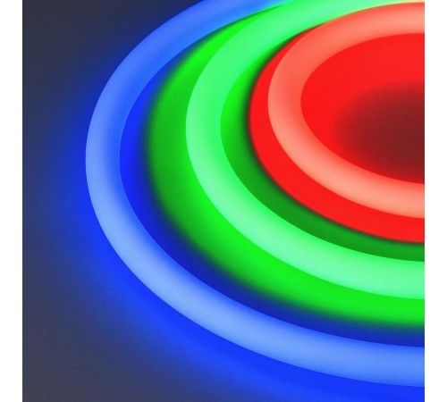 Светодиодная лента герметичная MOONLIGHT-TOP-F280-D25mm 24V RGB 360deg (14.4 W/m, IP65, 3535, 5m, wire x1) (Arlight, Вывод кабеля прямой)  037563  A