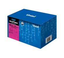 Бахрома с коннекторами светодиодная  с контроллером  ULD-B3010-200/SWK BLUE IP67  3 м. 200 диодов, шнур белый, соед  UL-00002329  Uniel