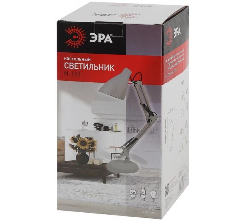 Светильник настольный N-123-Е27-40W-GY серый (12/96)  Б0047199  ЭРА