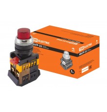 Кнопка ABLFP-22 красный d22мм неон/230В 1з+1р   SQ0704-0005  TDM