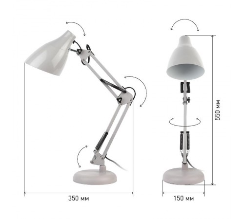 Светильник настольный N-123-Е27-40W-GY серый (12/96)  Б0047199  ЭРА