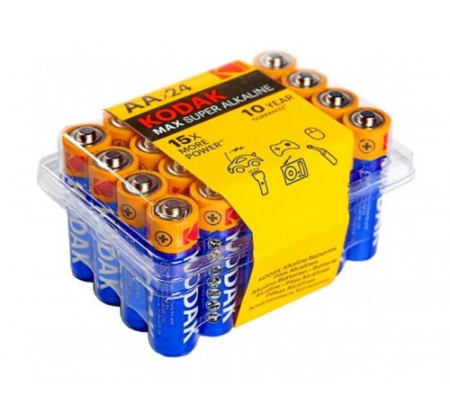 Батарейки  LR6-24 plastic box MAX SUPER Alkaline [24 AA PVC] (24/480/19200)  Б0014327  Kodak