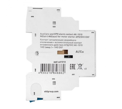 Контакт сигнализации аварийного отключения + вспомогательный контакт мгновенного действия АПД/GV2 АК-1010 1НО (авар.) + 1НО  apd-ad1010  EKF