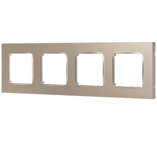 Рамка для розеток и выключателей  Серия 12 12-5204-04 на 4 поста, Классик, шампань  Б0067713  ЭРА