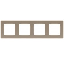 Рамка для розеток и выключателей  Серия 12 12-5204-04 на 4 поста, Классик, шампань  Б0067713  ЭРА