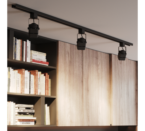 Светильник трековый однофазный под лампу GU10 220V IP20 60*145мм черный куб  TR009  Gauss