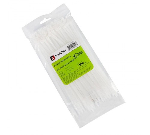 Стяжка нейлоновая КСС "MULTILOCK" 4х200 (бел) (100шт)  102302  Fortisflex