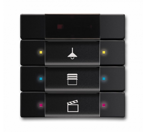 6129/01-885-500 Сенсор управления с ИК-приемником, 3/6-кл., черный бархат  6135-0-0166  2CKA006135A0166  ABB