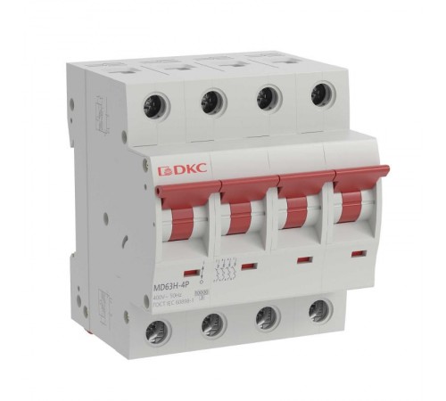 Автоматический выключатель модульный YON max типа MD63H, 10кА, 4 полюса, хар-ка D, 16А  MD63H-4PD16  DKC