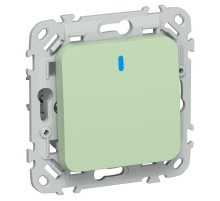 FLITE Выключатель 1-клавишный с индикацией 10А ВС11-1-1-ФлФ фисташковый  FI-V10-1-10-1-K93  IEK