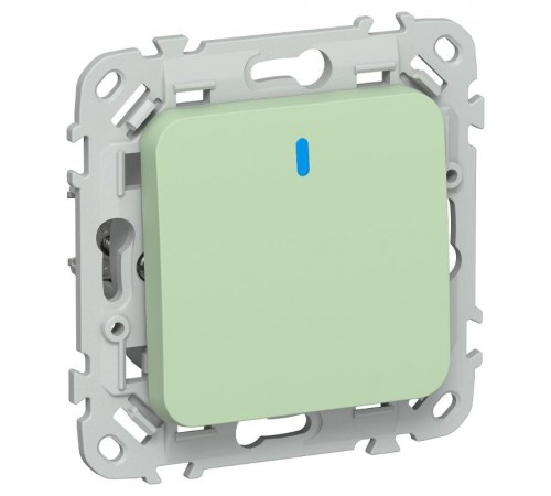 FLITE Выключатель 1-клавишный с индикацией 10А ВС11-1-1-ФлФ фисташковый  FI-V10-1-10-1-K93  IEK