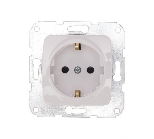 DEA Розетка 1-ая керамика с/з с/у 16А мех. Бел  KR-78-0215  Kranz