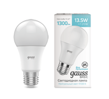 Лампа светодиодная Basic A60 13,5W 1300lm 4100K Е27 LED 1/10/50  1023224  Gauss