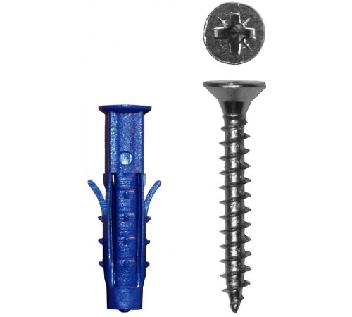 Саморез ШУц 5,0х60 пот. гол. + дюбель 8х40(50 шт) - пакет ( 0,315 кг)  112937  Tech-KREP