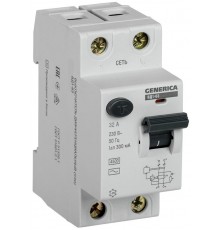 Выключатель дифференциальный (УЗО) ВД1-63 2Р 32А 300мА  MDV15-2-032-300  GENERICA