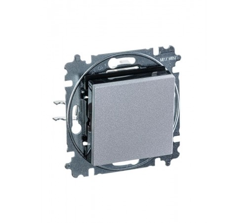 ABB Levit Серебро / дымчатый чёрный Выключатель кнопочный 1-кл.  3559H-A91445 70W  2CHH599145A6070  ABB