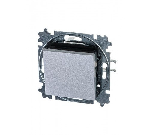 ABB Levit Серебро / дымчатый чёрный Выключатель кнопочный 1-кл.  3559H-A91445 70W  2CHH599145A6070  ABB