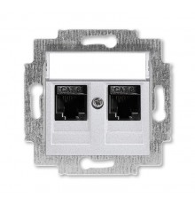 ABB Levit Серебро Розетка комп. 2-ая 2хRJ45 категория 6  5014H-A61018 70W  2CHH296118A6070  ABB