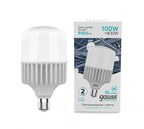 Лампа светодиодная промышленная Elementary T160 100W 9500lm 4000K E40 LED 1/8  63420  Gauss
